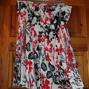 💚2/$10💚JKLA SzLg Pretty red and black A-line skirt